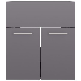 Sink Cabinet High Gloss Grey 41x38.5x46 cm Chipboard