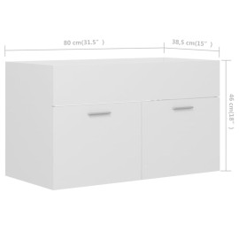 Sink Cabinet White 80x38.5x46 cm Chipboard