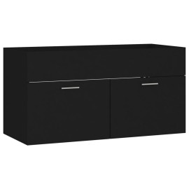 Sink Cabinet Black 90x38.5x46 cm Chipboard