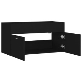 Sink Cabinet Black 90x38.5x46 cm Chipboard