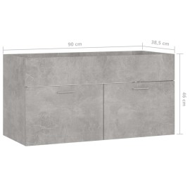 Sink Cabinet Concrete Grey 90x38.5x46 cm Chipboard