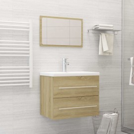 2 Piece Bathroom Furniture Set Sonoma Oak Chipboard