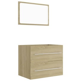 2 Piece Bathroom Furniture Set Sonoma Oak Chipboard