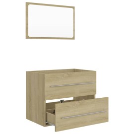 2 Piece Bathroom Furniture Set Sonoma Oak Chipboard