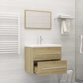2 Piece Bathroom Furniture Set Sonoma Oak Chipboard