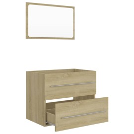 2 Piece Bathroom Furniture Set Sonoma Oak Chipboard