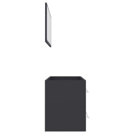 2 Piece Bathroom Furniture Set Grey Chipboard
