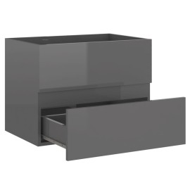 2 Piece Bathroom Furniture Set Grey Chipboard