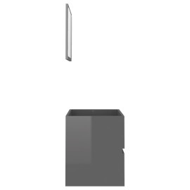 2 Piece Bathroom Furniture Set Grey Chipboard