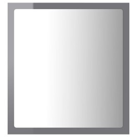 LED Bathroom Mirror High Gloss Grey 40x8.5x37 cm Chipboard
