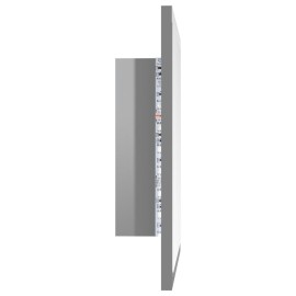 LED Bathroom Mirror High Gloss Grey 40x8.5x37 cm Chipboard