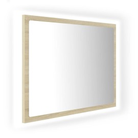 LED Bathroom Mirror Sonoma Oak 60x8.5x37 cm Chipboard