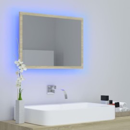 LED Bathroom Mirror Sonoma Oak 60x8.5x37 cm Chipboard
