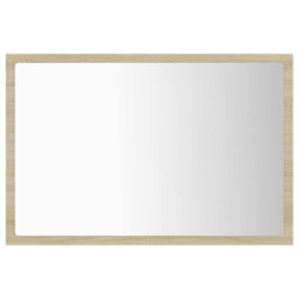 LED Bathroom Mirror Sonoma Oak 60x8.5x37 cm Chipboard