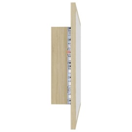 LED Bathroom Mirror Sonoma Oak 60x8.5x37 cm Chipboard
