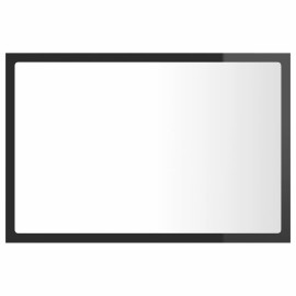LED Bathroom Mirror High Gloss Grey 60x8.5x37 cm Chipboard