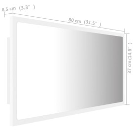 LED Bathroom Mirror White 80x8.5x37 cm Chipboard