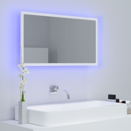 LED Bathroom Mirror White 80x8.5x37 cm Chipboard