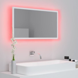 LED Bathroom Mirror White 80x8.5x37 cm Chipboard