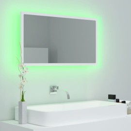 LED Bathroom Mirror White 80x8.5x37 cm Chipboard