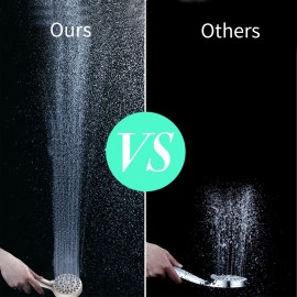 Handheld Shower Head Rain Showerhead Combo 5 Spray Settings High Pressure Shower Head With 3-Way Water Diverter Stainless Steel Hose Set Polished Chrome Bathroom Hand Showerhead Holder