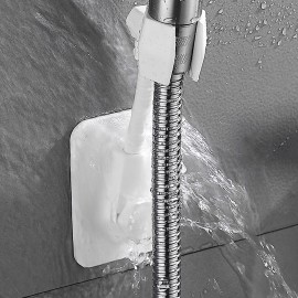 360°Rotate Shower Head Holder Adjustable Self-Adhesive Shower Arm Mount Wall Mounted Handheld Shower Holders Stainless Steel Showerhead Bracket Replacement for Bathroom Bathtub