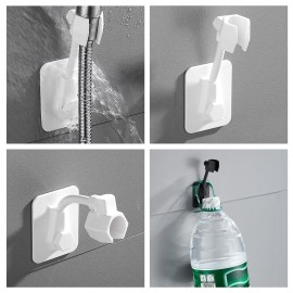 360°Rotate Shower Head Holder Adjustable Self-Adhesive Shower Arm Mount Wall Mounted Handheld Shower Holders Stainless Steel Showerhead Bracket Replacement for Bathroom Bathtub