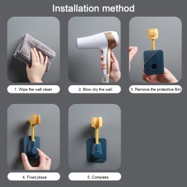 Shower Head Holder 360° Rotating Hose Base Adjustable Bracket Punch-free Bathroom Accessory