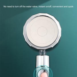Propeller Pressurization Showerhead, Handheld High Pressure Shower Turbocharged Water Saving Small Barbarian Shower Left and Right 360° Rotatable