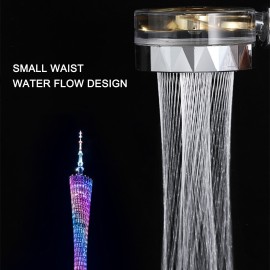 Propeller Pressurization Showerhead, Handheld High Pressure Shower Turbocharged Water Saving Small Barbarian Shower Left and Right 360° Rotatable