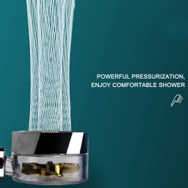 Propeller Pressurization Showerhead, Handheld High Pressure Shower Turbocharged Water Saving Small Barbarian Shower Left and Right 360° Rotatable
