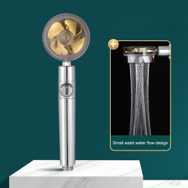 Propeller Pressurization Showerhead, Handheld High Pressure Shower Turbocharged Water Saving Small Barbarian Shower Left and Right 360° Rotatable