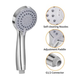 Rainfall Shower Head Combo 8 Inch Rain Showerhead and 3-Setting Handheld Showerhead Hose Bracket 3-Way Splitter Polished Chrome High Pressure Shower Head Combo