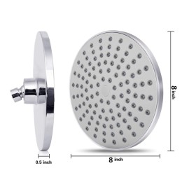 Rainfall Shower Head Combo 8 Inch Rain Showerhead and 3-Setting Handheld Showerhead Hose Bracket 3-Way Splitter Polished Chrome High Pressure Shower Head Combo