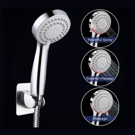 Rainfall Shower Head Combo 8 Inch Rain Showerhead and 3-Setting Handheld Showerhead Hose Bracket 3-Way Splitter Polished Chrome High Pressure Shower Head Combo