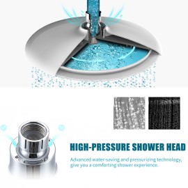 9 Inch Round Rain Showerhead G1/2 High Pressure Shower Head Bathroom Swivel Shower Head Ultra Thin Bath Rain Shower Head Replacement