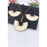 Tassel Necklace and Earrings Jewelry Set