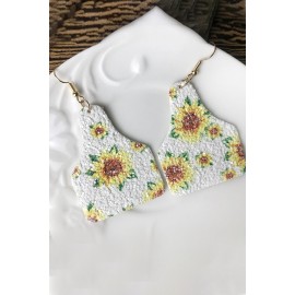 White Bohemian Sunflower Earrings