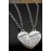Mother and Daughter Heart Pendant Necklace