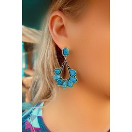 Blue Beads Water Drop Earrings