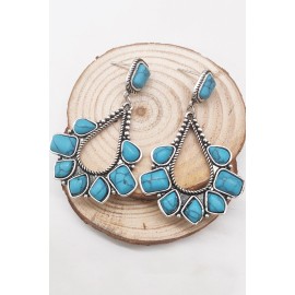 Blue Beads Water Drop Earrings