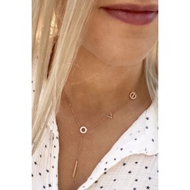 Golden Love Letter Pendant Necklace