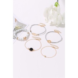 5Pcs Heart Pineapple Tortoise Beading Geometric Hollow Bracelet Set
