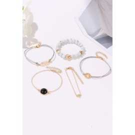 5Pcs Heart Pineapple Tortoise Beading Geometric Hollow Bracelet Set