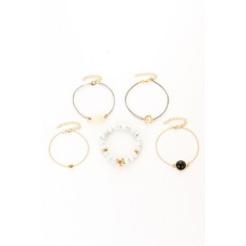 5Pcs Heart Pineapple Tortoise Beading Geometric Hollow Bracelet Set