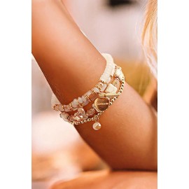 4pcs Beaded Elastic Rope Bracelet Set