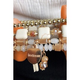 4pcs Beaded Elastic Rope Bracelet Set