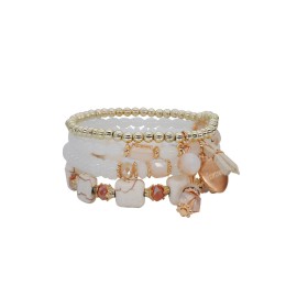 4pcs Beaded Elastic Rope Bracelet Set