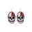 Halloween Skull Floral Print PU Leather Earrings