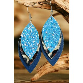 Sequin Leopard Multilayered Leather Earring